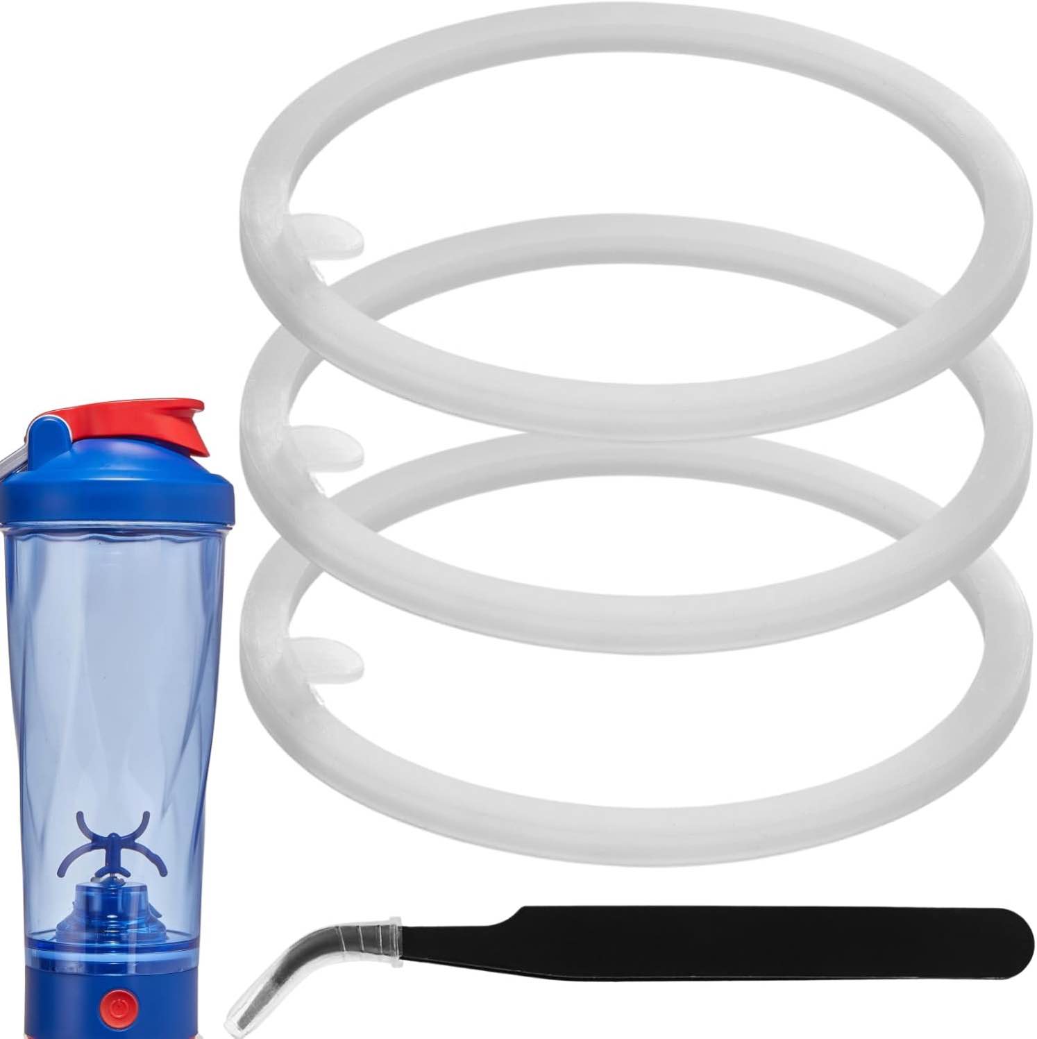 YINORD 3PCS Mixer Cup Gasket Replacement Parts for 24 oz Vortex Portable Mixer Cup, Shaker Bottle Water Bottle Leakproof Silicone Gasket, Compatible with VOLTRX Premium Electric Protein Shaker Bottle