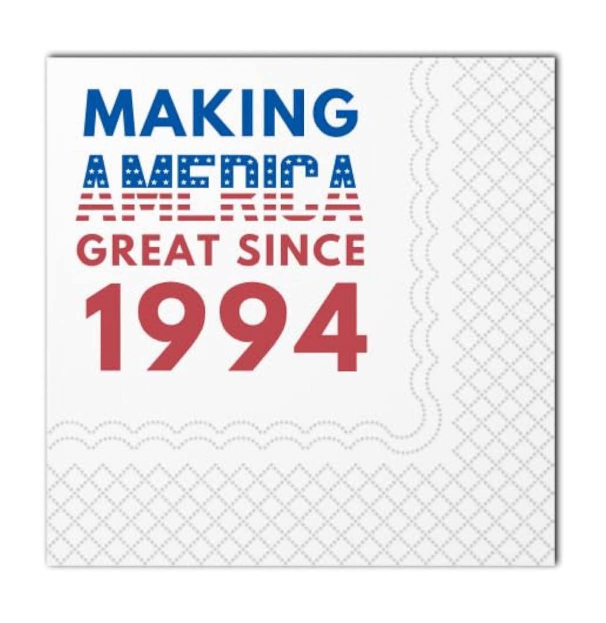 SharkBliss Making Great Since 1994 30th Birthday Cocktail Napkins, 50 Pack 30th Birthday Disposable Paper Cocktail Beverage Napkins in Bulk for His Her Thirty 30th Bday | 2-Ply, 5x5" (1994)