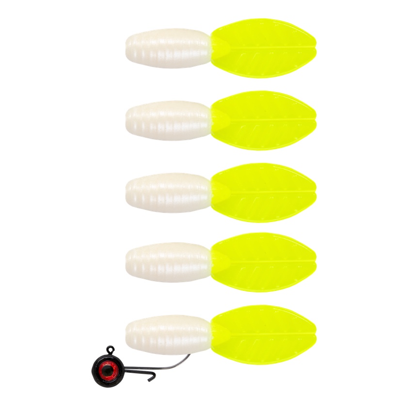 bonehead tackle brush glider 2" / 16 pack/white lightning