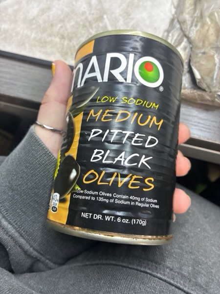 Mario Camacho Foods Low Sodium Black Olives, Medium Pitted, 6.0 Ounce