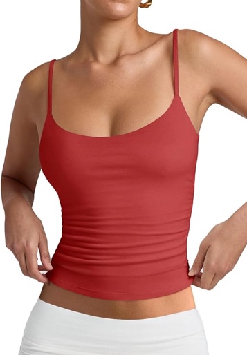 pinkmstyle women's basic double lined scoop neck tank tops adjustable cami tank summer sleeveless tops - large