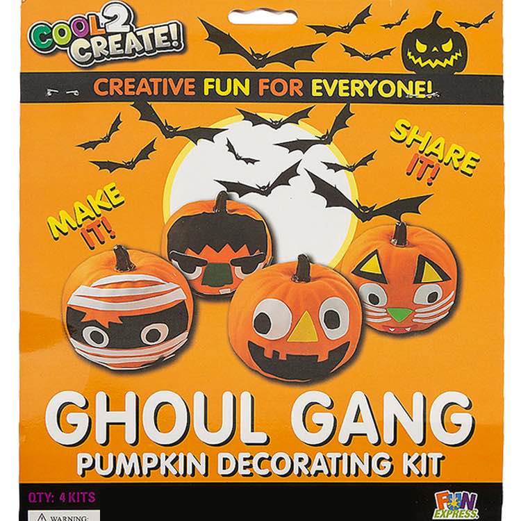 Ghoul Gang Pumpkin Decorating Craft Kit-4 Pk