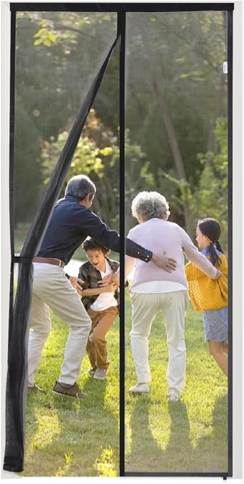 Oweisong Magnetic Screen Door Net Mesh Screen Heavy Duty Magnet Bug Screen Mosquito Net for Door Way Front Back Sliding Door