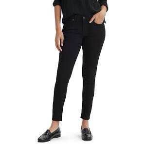 Levi's Womens Women's 711 Skinny Soft Black Jeans, Black, 28x28