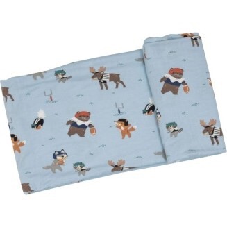Angel Dear - Woodland Football, Bamboo Swaddle Blanket