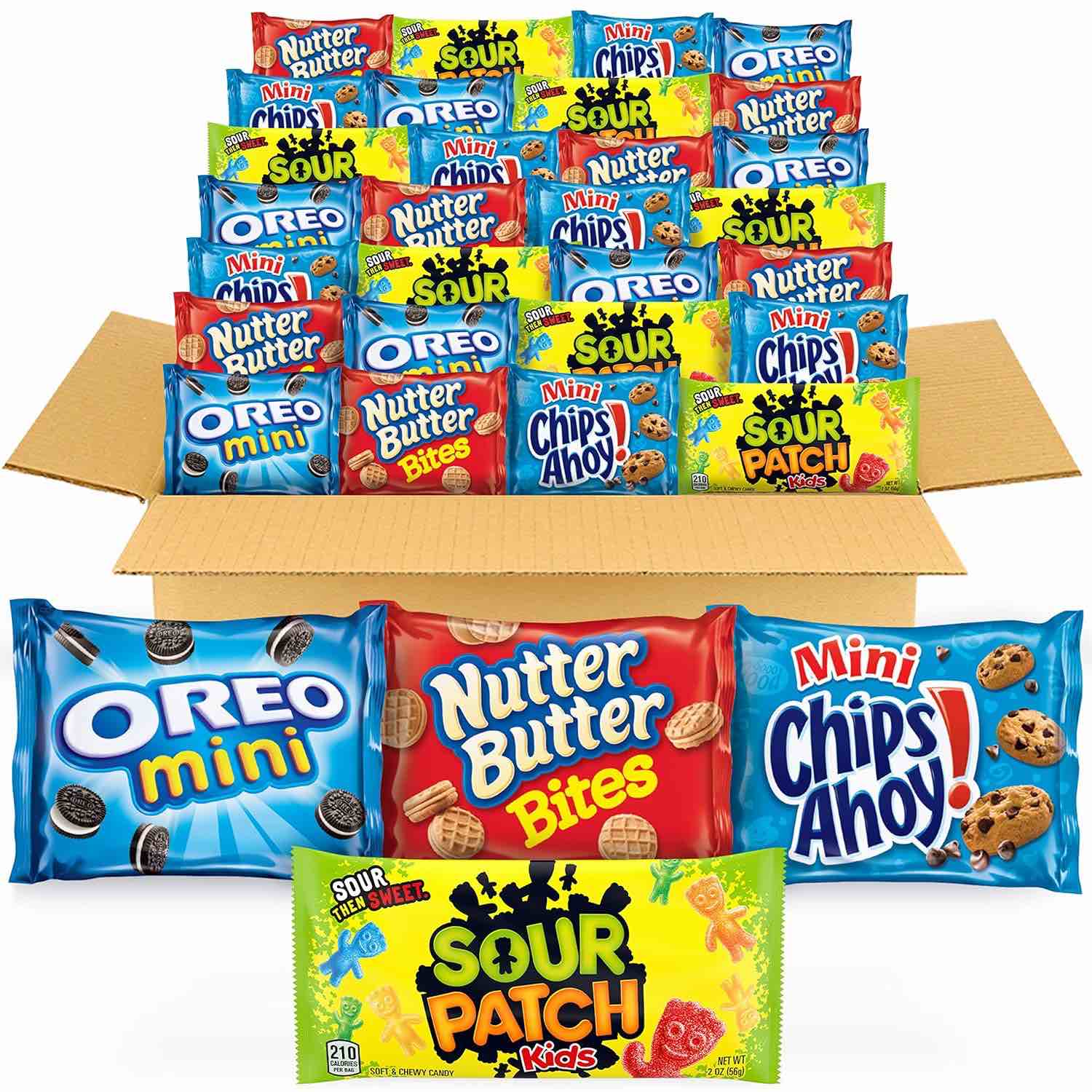 OREO Mini Cookies, CHIPS AHOY! Mini Cookies, SOUR PATCH KIDS Candy & Nutter Butter Bites & Candy Variety Pack, 32 Snack Packs