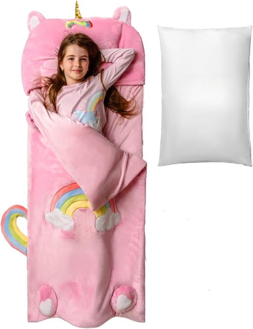 Kids Sleeping Bag for Boys & Girls, Glow in The Dark Sleeping Bags Kids Ages 3+, Large Kids Sleeping Bag with Pillow Pocket, Extra Soft Toddler Sleeping Bag - Kids Sleep Bag Blanket
