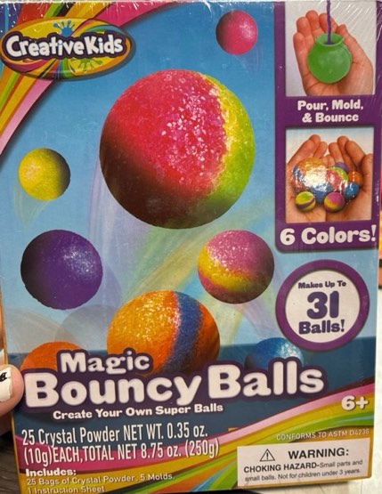 Creative Kids Create Your Own Crystal Powder Magic Bouncy Balls Craft Kit (31 Pieces)