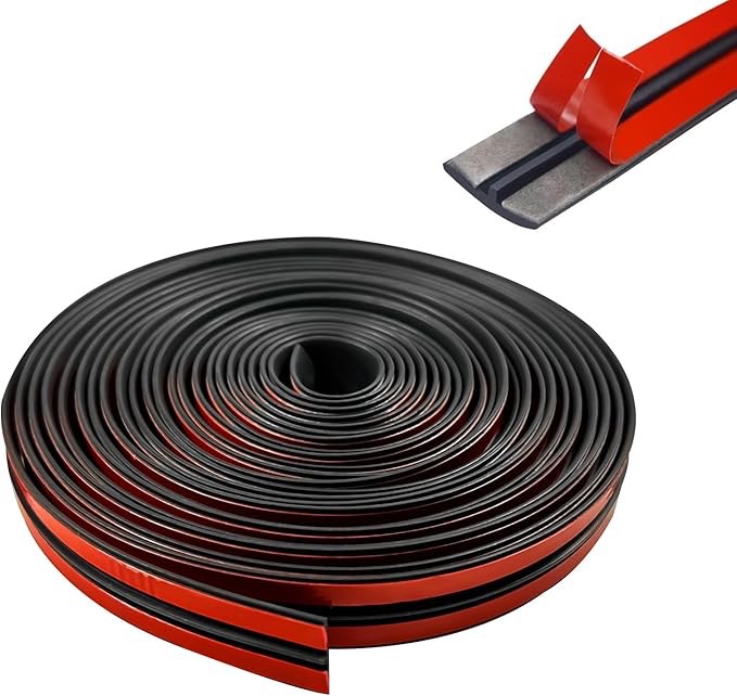 Muelnmey Car Weather Stripping Windshield Rubber Seal, T-Shaped 23 FT Rubber Door Seal with self-Adhesive, Seals Automotive Front and Rear windshields etc. Weatherproof Noise Reduction and dustproof.