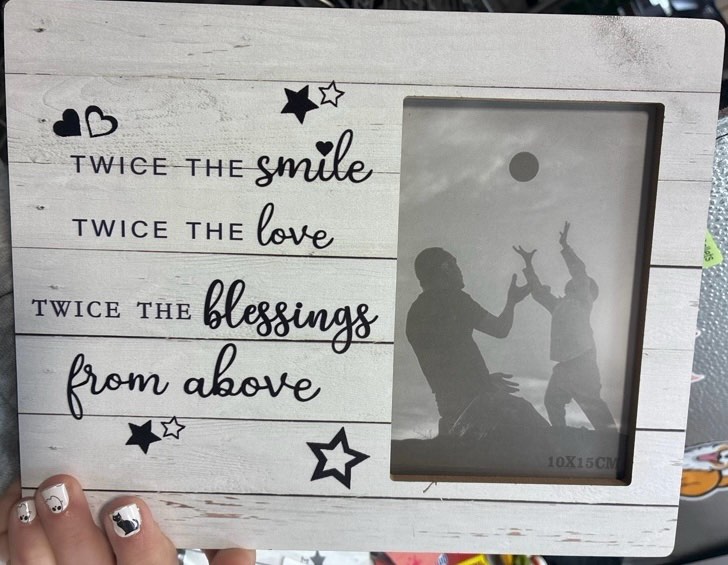 UNCDLV Twins Baby Picture Frames 4x6, Twin Baby Gifts, Twin Gifts for Boy and Girl, Twin Mom Dad Gifts, Twice The Smiles Twice The Love Photo Frame, Twin Baby Shower Decorations, white, 358AX