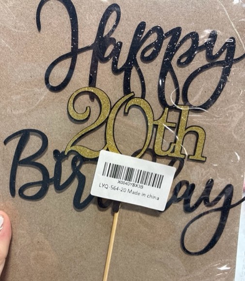 Sleyberoy Happy 20 Birthday Cake Topper-Happy Birthday Cake Decoration,Cheers to 20 Years Birthday?2