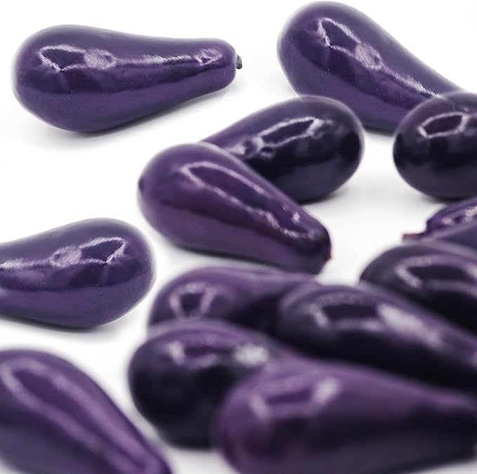 Eiarrnp 30 Pcs Mini Artificial Fake Vegetables Eggplants Decor - Faux Lifelike Simulation Plastic Aubergine for Home House Kitchen Party Decoration - Artificial Vegetable Fake Eggplant
