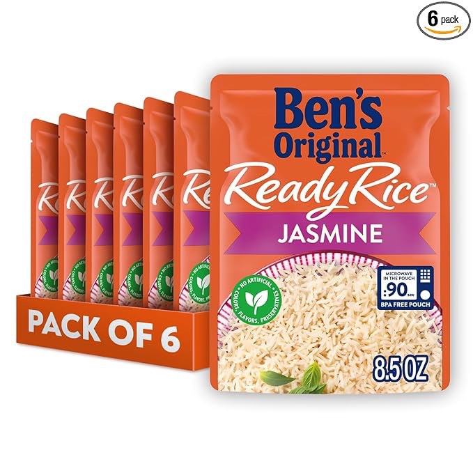 BEN'S ORIGINAL Ready Rice Jasmine Rice, Easy Dinner Side, 8.5 OZ Pouch (Pack of 6)