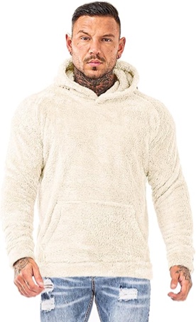 (Large) GINGTTO Men's Fuzzy Sherpa Sweatshirt Fashion Pullover Fleece Hoodies