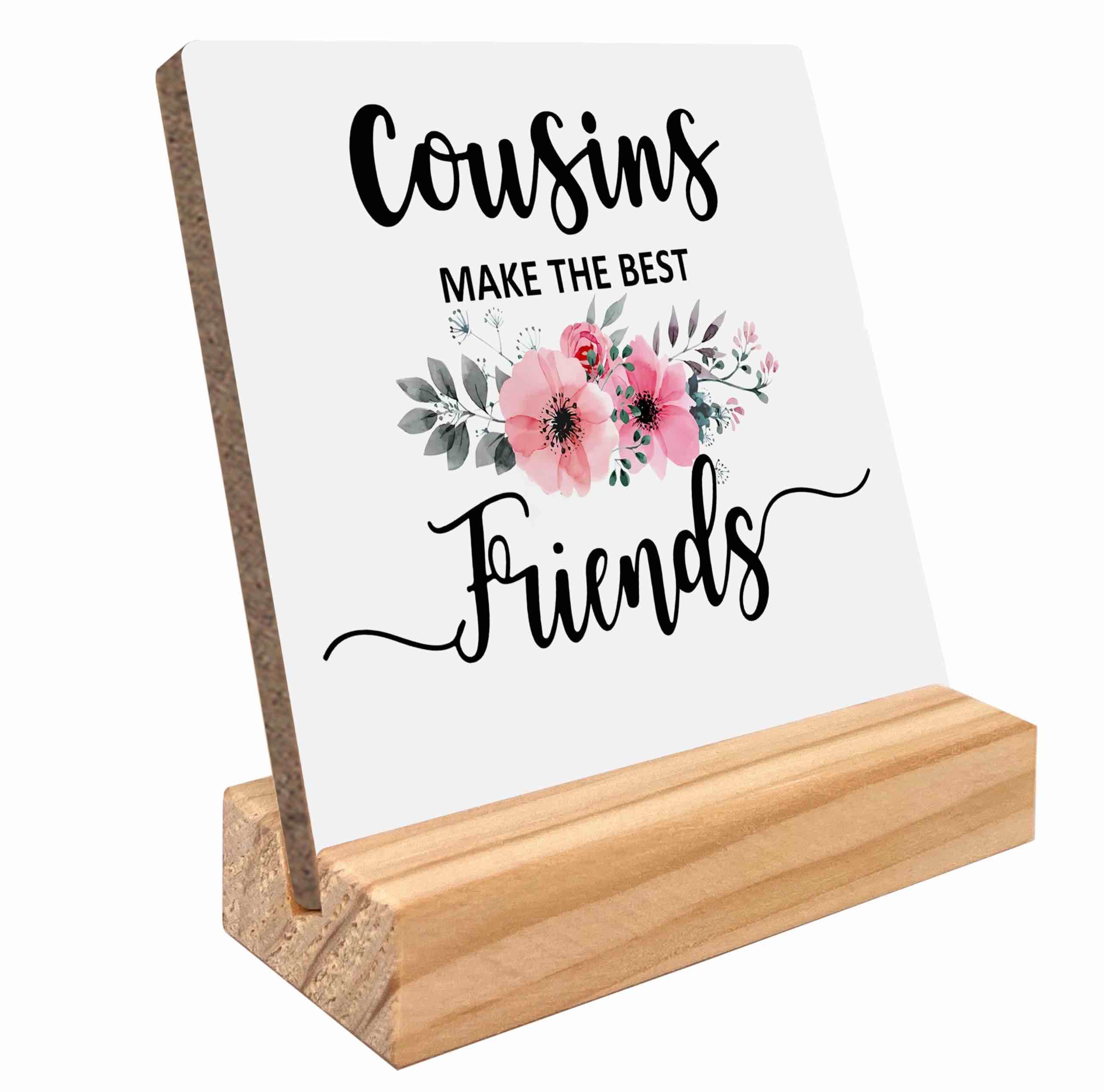 kunlisa Cousin Gifts Wood Plaque Sign Desk Decor, Cousin Gifts for Women Men, Cousin Gifts from Cousin, Birthday Gifts for Cousin Female Male, Cousin Wood Sign 
