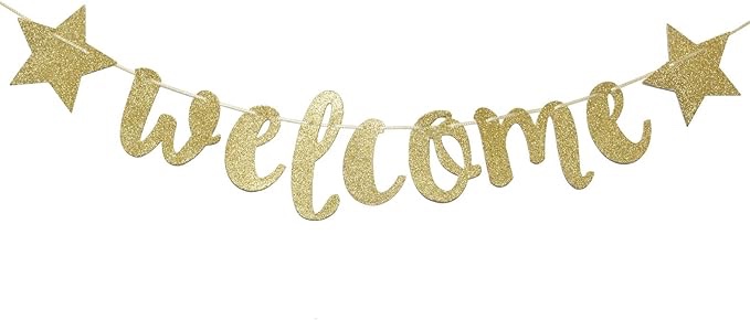 Welcome Triangle Gold Banner (Content May Vary)