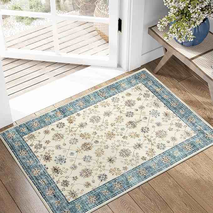 JINCHAN Area Rug 2x3 - for Living Room Bedroom Bathroom Office Decor (Blue)