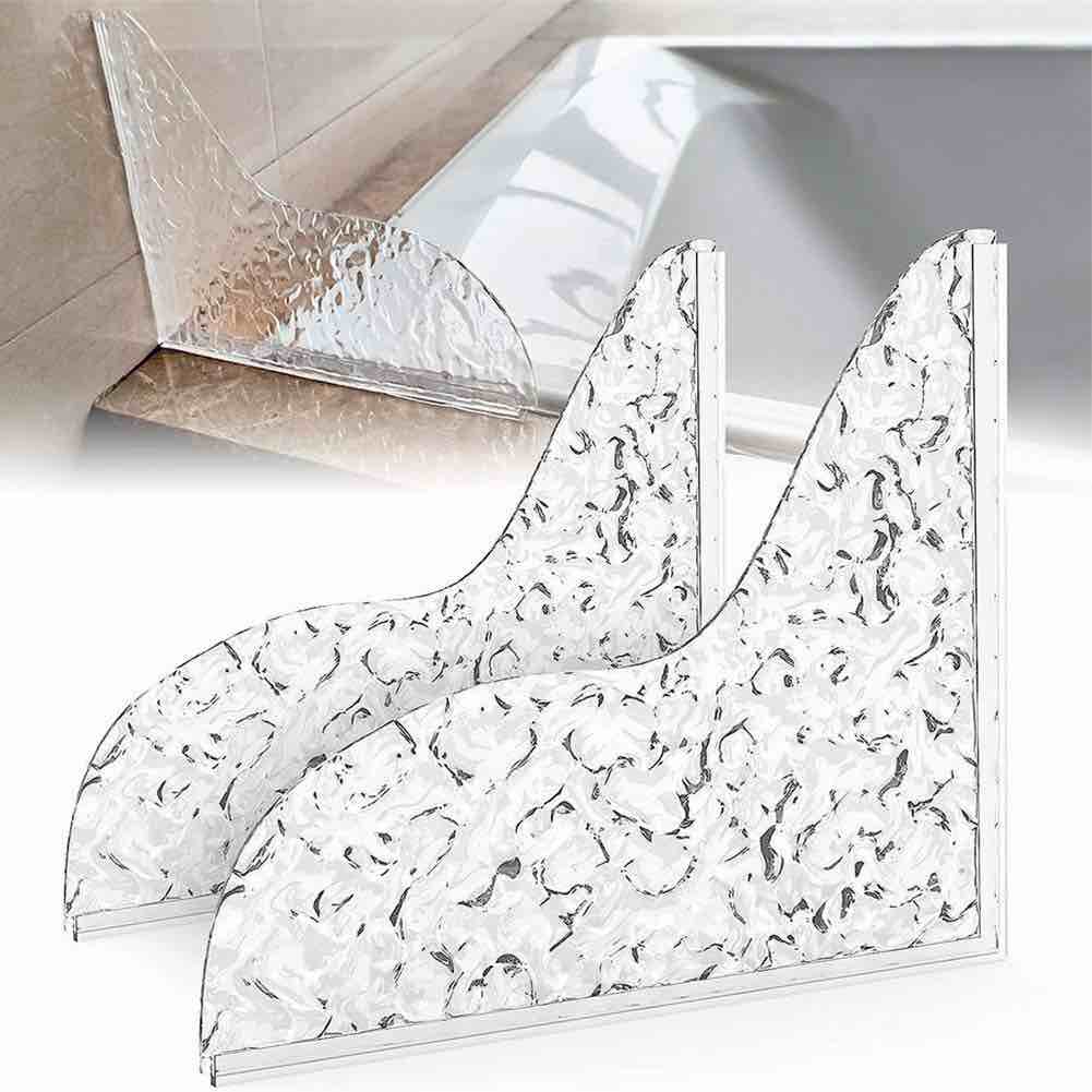 2 Pieces Shower Splash Guard, Thickened Acrylic Shower Water Guard, Water Ripple Tub Splash Guards, Acrylic Shower Bathtub Splash Guard for Bathtub, Kitchen, Sink