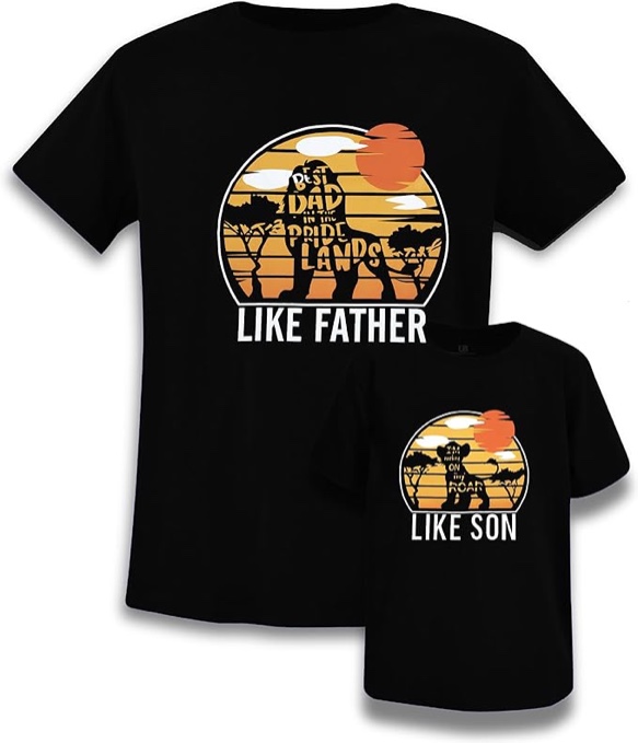 Daddy and Me Matching Outfits Like Father Like Son Family Shirts T-Shirt Animal Kingdom Tee Tops