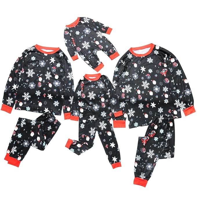 PopReal Christmas Pajamas Matching Family Sets, Matching Sets Christmas PJs for Women Holiday Sleepwear Clothes