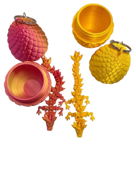 3D Printed Dragon Egg, Cool 3D Printer Articulated Crystal Dragon Toy for Boys Kid Teen, Animals Fidget Toy Dinosaur Eggs for 5-7 4-6 8-12 Year Old Boys Kid Girls
