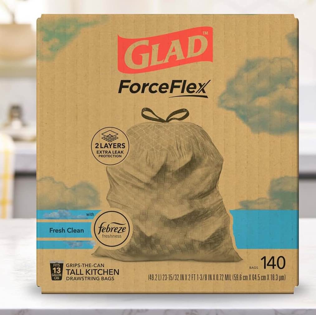 Glad ForceFlex Tall Kitchen Drawstring Trash Bags