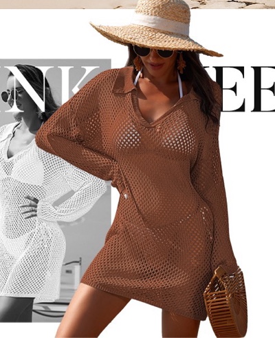 Pink Queen Crochet Swimsuit Cover Up for Women 2025 Sexy Hollow Out Bikini Bathing Suit Coverup Knit Beach Swimwear Dress X-Large