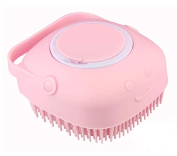 Generic Dog Cat Bath Brush Scrubber with Shampoo or Soap Dispenser | Useful for Grooming, Washing, a