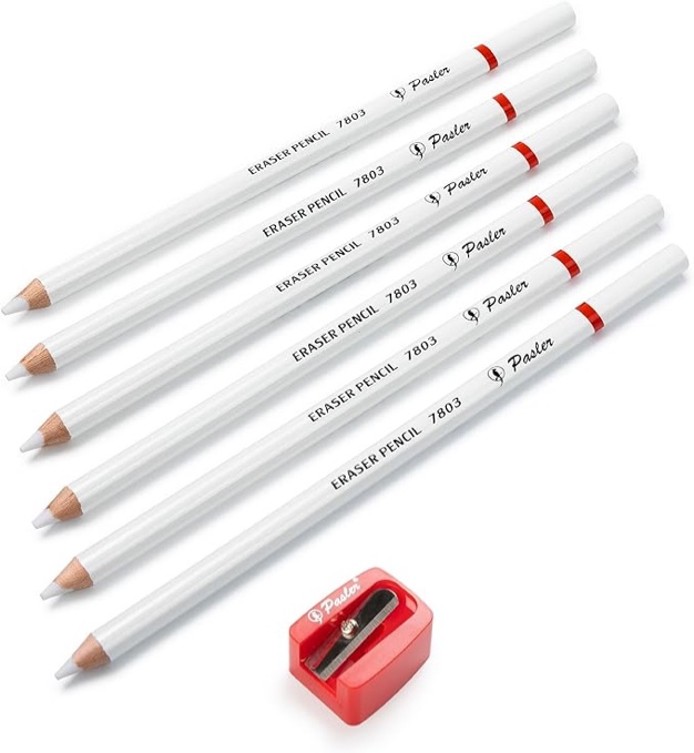 Pasler® Eraser pencils 7803 perfection Detail Eraser Pencil and a Sharpener perfect for sketches and