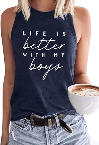 Summer Tank Tops for Women Vacation Casual Beach Tank Tops Hawaiian Sleeveless Basic Fit T Shirts Bl