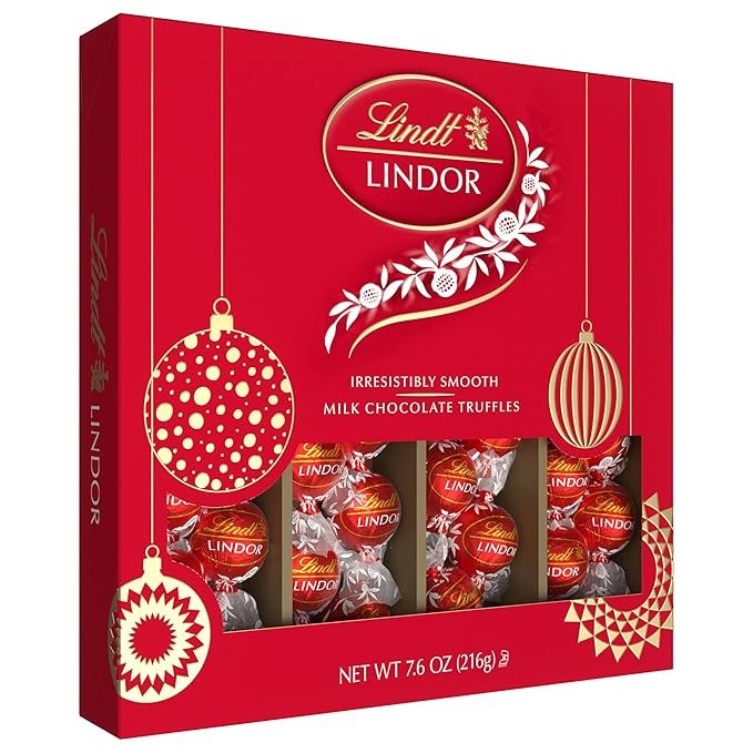 Lindt Lindor, Irresistibly Smooth Milk Chocolate Truffles Milk Chocolate Truffles, Milk Chocolate (Best before 07/31/2025)