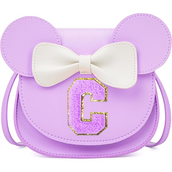 (G, Purple) ONECOCOA Toddler Purse Gifts for Girls, Little Girl Purse Kids Wallet Crossbody Bag Mini Mouse Ears Birthday Gifts for 3-8 Year Old Girl (G, Purple)