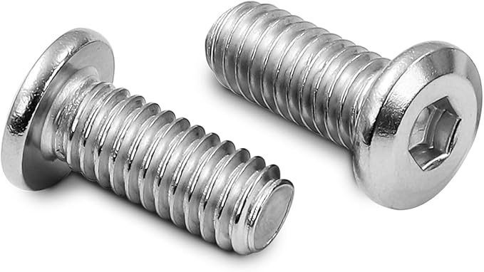 M6X12 Flat Head Hexagon Socket Head Cap Screws countersunk Head Bolts, 304 Stainless Steel, Bright F