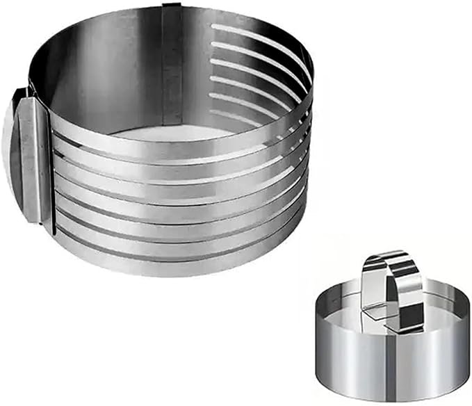 HISECOO Layering Cake Mold-Cake Ring-Adjustable Round Stainless Steel 6 to 8 Inch Cake Mold - Stainl