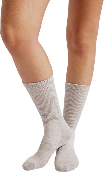 Organic Basics Unisex Core Tennis Crew Socks 2-pack, Grey, 10-12