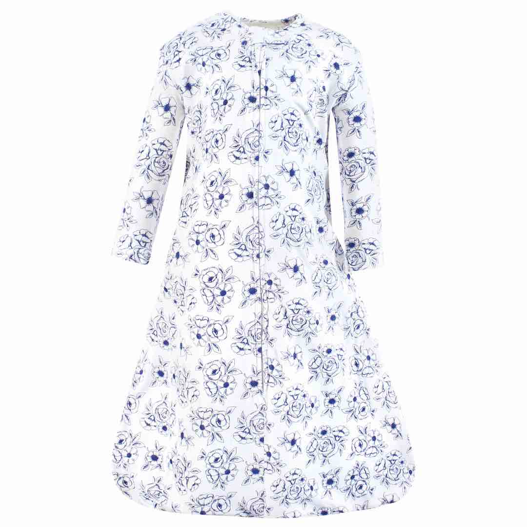 (Size XL) Hudson Baby Unisex Baby Long Sleeve Cotton Jersey Sleeping Bag, Sack, Blanket, Blue Toile, 18-24 Mon