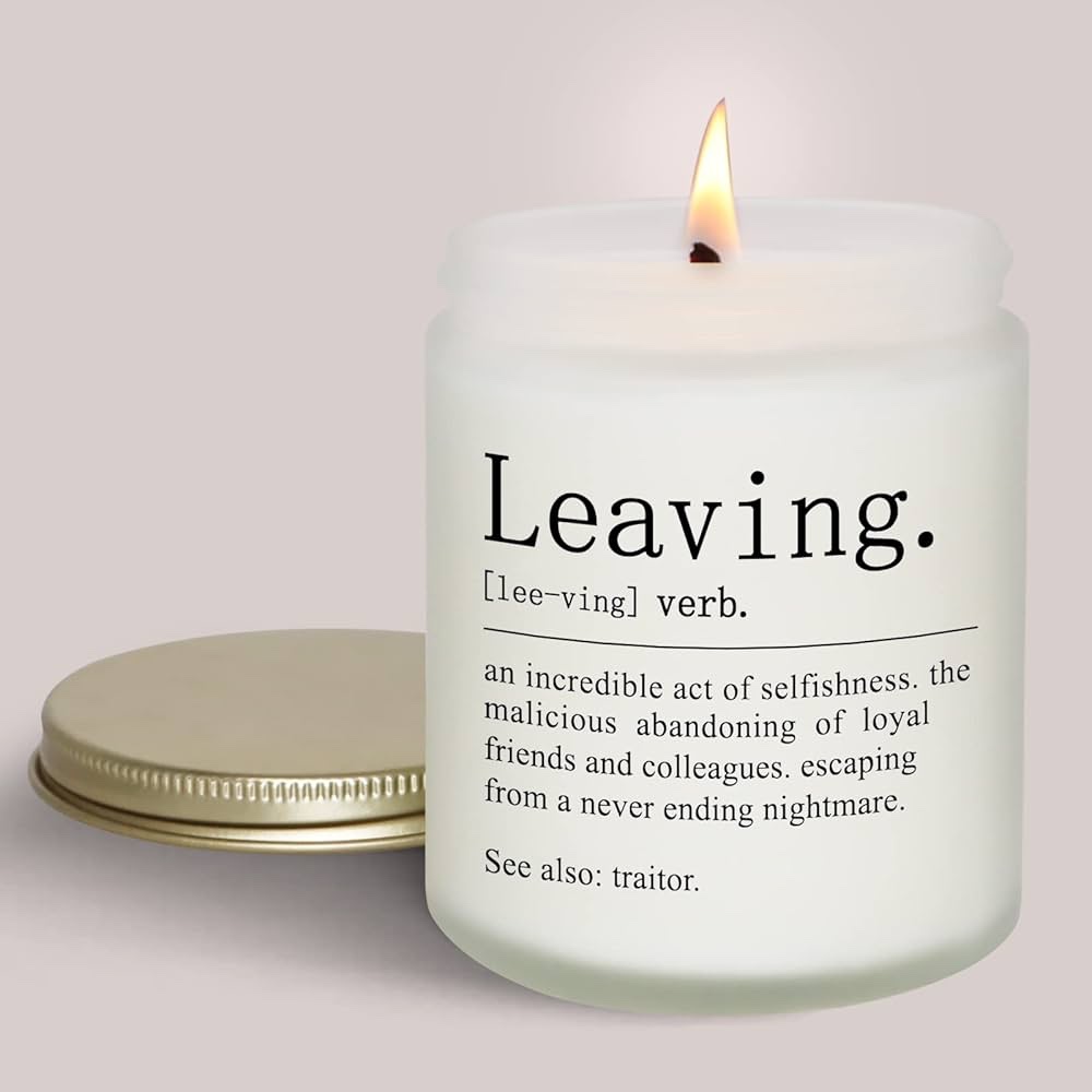 Funny Going Away Gift for Coworker - Leaving Office, Retired Goodbye, Farewell, New Job, Retirement Gifts for Women Men Work Bestie Boss - Scented Candles