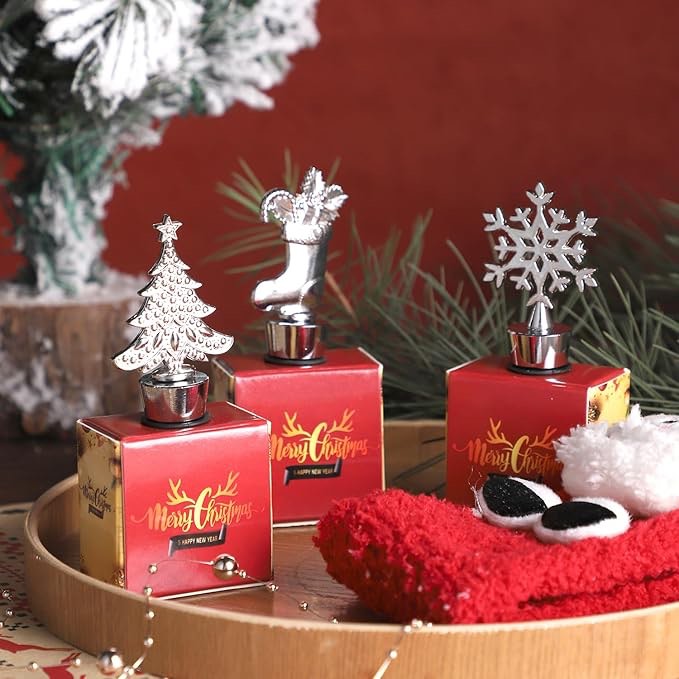 Uezea Set of 6 Christmas Wine Stopper for Xmas Decorative,Christmas party decoration gift,Bridal Sho