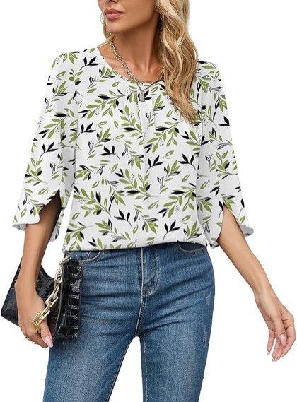 (Medium) TASAMO Plus Size Flowy Tunic Top Black Dressy Blouse Business Casual Summer 2025