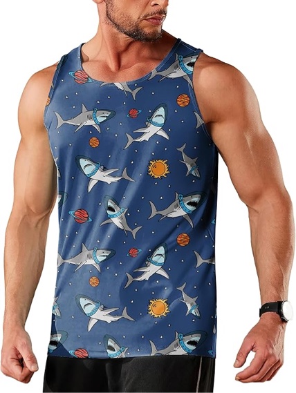 Mens Tank Top Funny Tank Tops for Men Fitted Quick Dry Sleeveless Shirt Cool Summer Beach Tank Tops Undershirt