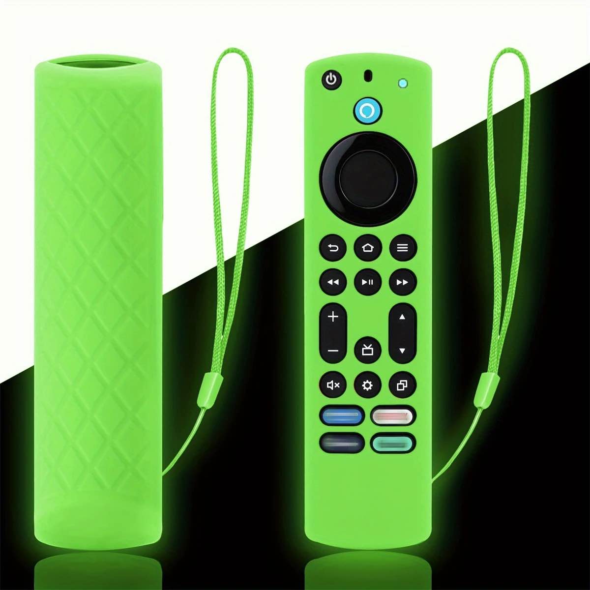 Remote Case (Glow in The Dark) for 2023 Firestick 4K Max/Toshiba/Insignia/Pioneer/Omni (QLED) Series Alexa Voice Remote Enhanced w/Lanyard (red)