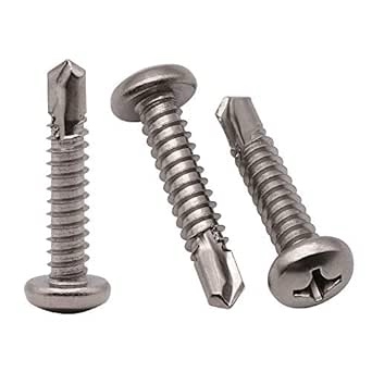 #6 x 1/2" Pan Head Self Drilling Screws (100 pcs), 410 Stainless Steel, Phillips Drive #2, Black Oxi