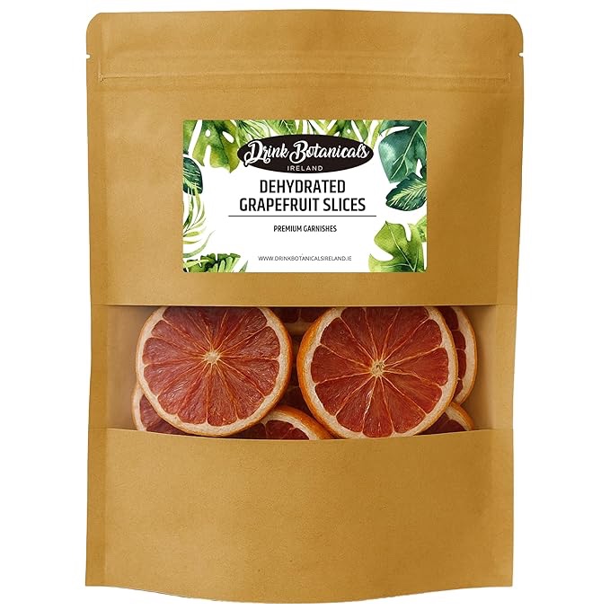 Dehydrated Dried Grapefruit Slices Wheels | 40+Slices Approx | 100% Natural | Dried Grapefruit Wheels For Cocktails, Cake Decoration, Baking, Fruit, Tea, Wreaths | Gluten Free | 3.52 Oz | 100 Grams