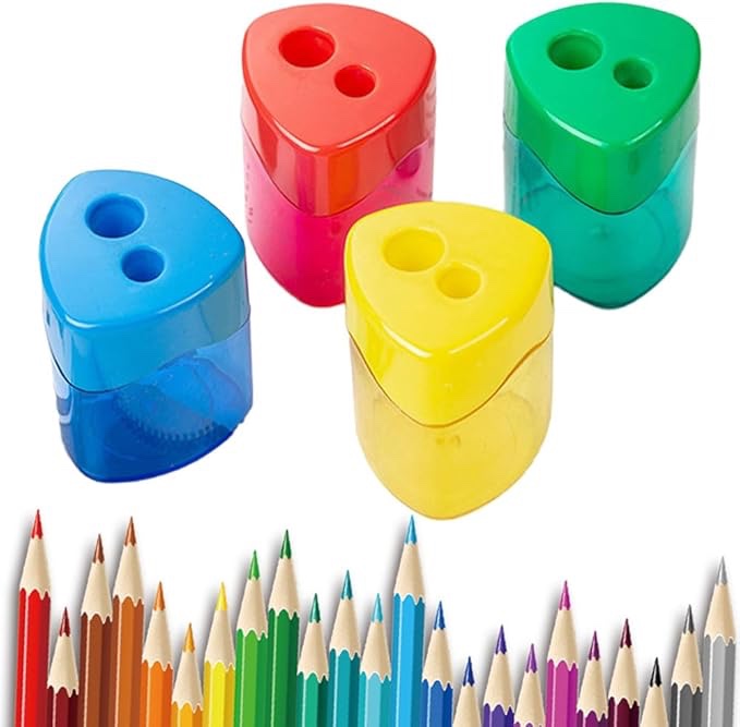 Aipker Pencil Sharpeners, Manual Pencil Sharpener with Lid, Handheld Pencil Sharpener for Colored Pencil