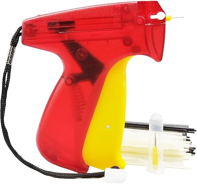 Tagging Gun Kit, Fine Stitch Gun for Clothes Sewing Quilting Hemming Quick Stitch Tag Gun with 2 Needles,2000 White &2000 Black 4.5mm Fasteners(Replaceable),Mini Stitch Tagging Gun for Clothing (Red)