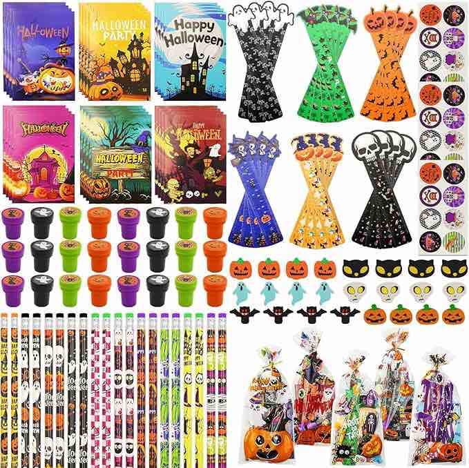 168 PCS Halloween Party Favors 24 Pack Halloween Stationery for kids Trick or Treat Gifts for Hallow