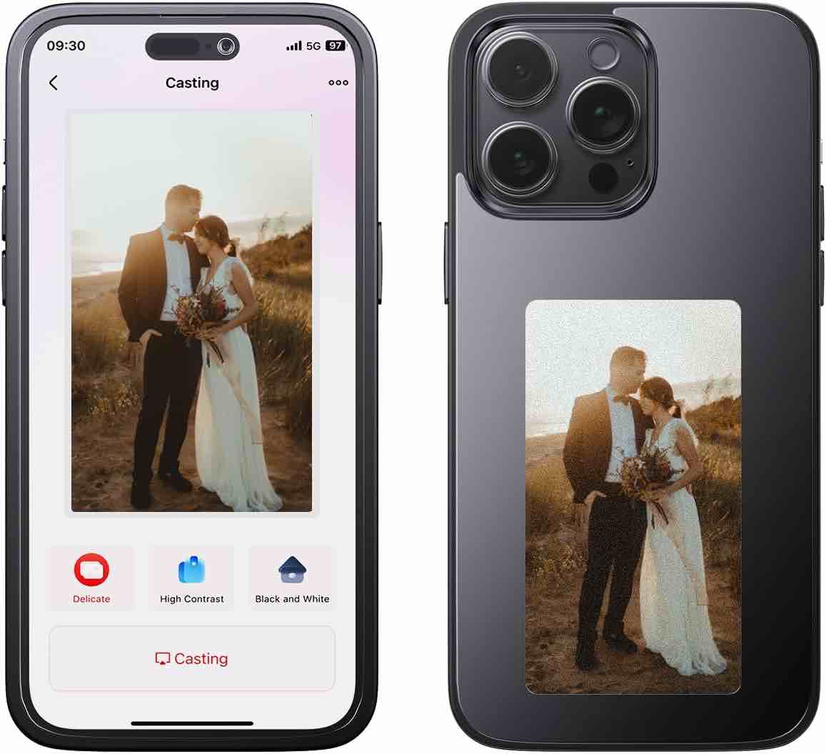 VENYSIS Ink Phone Case for iPhone 14 PRO MAX, Smart Picture Case with APP Control, Strong TPU Protec