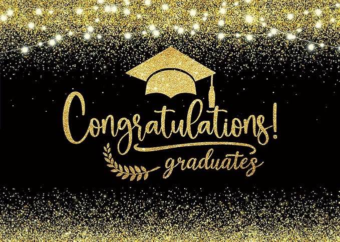 LYWYGG 7x5ft Graduations Backdrop Congrats Grad Photography Background Congratulations Backdrops cp-655