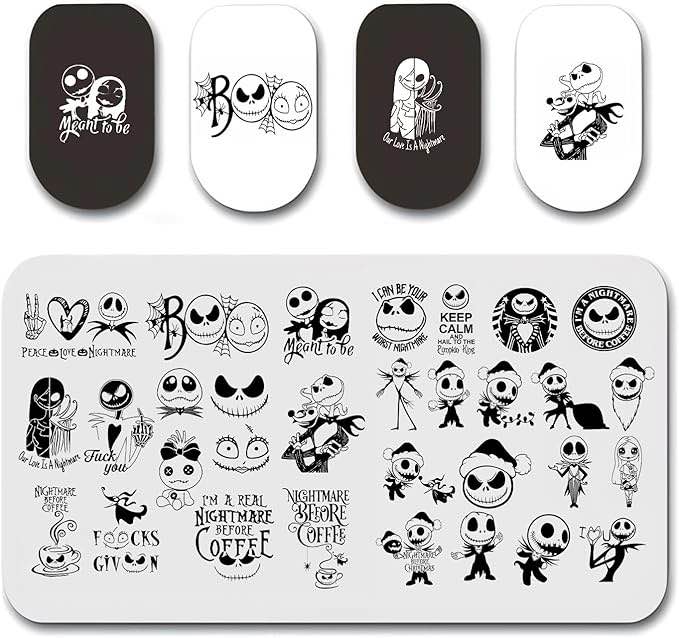 Halloween Nail Stamping Plates Terror Face Nail Art Stamp Plates Halloween Nightmare Nail Art Stampi