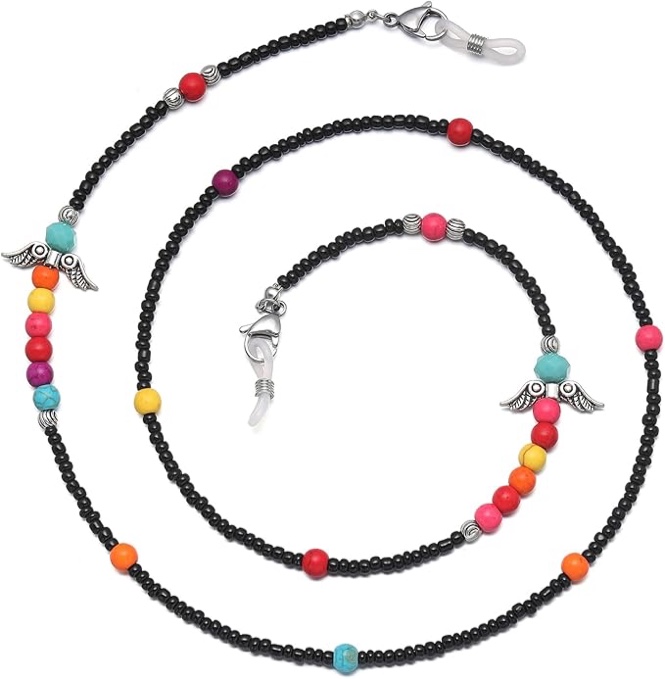 GINTEI Glasses Chain for Women Stylish Beaded Eyeglass Chain Adjustable for Sunglasses, Reading Glas